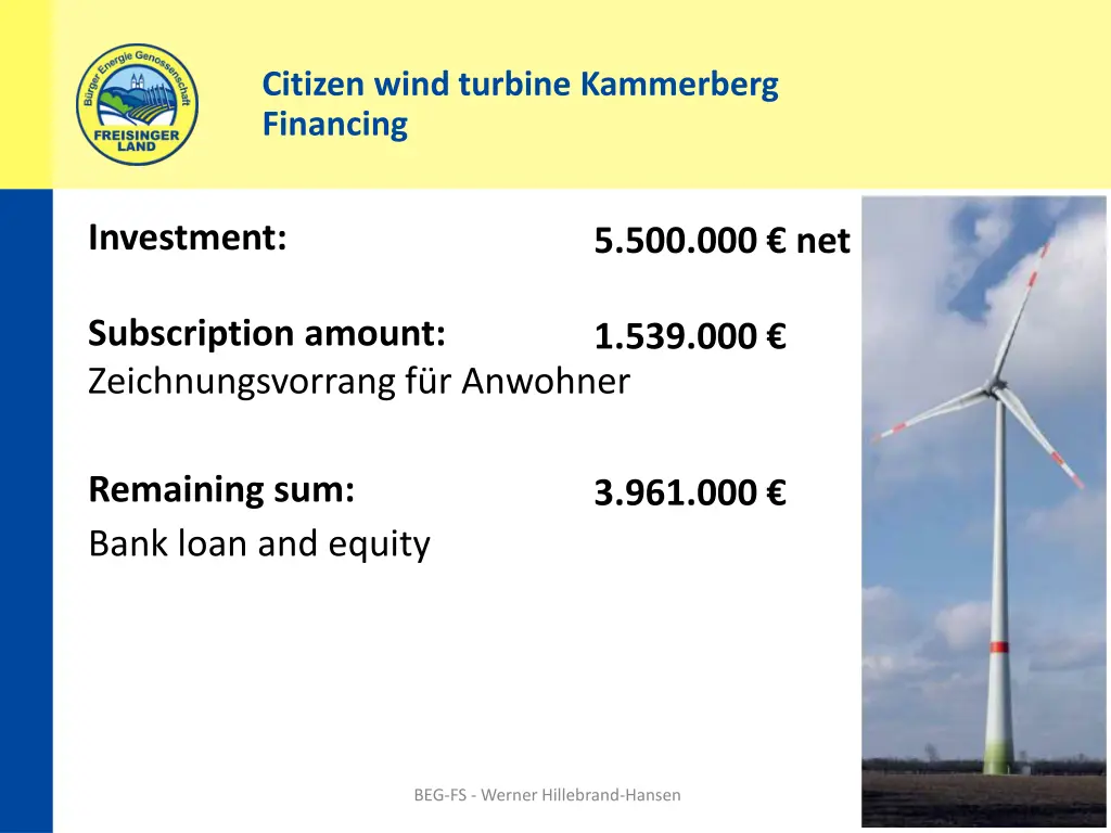 citizen wind turbine kammerberg financing