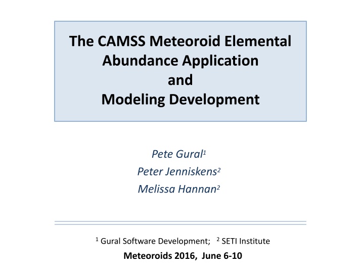 the camss meteoroid elemental abundance