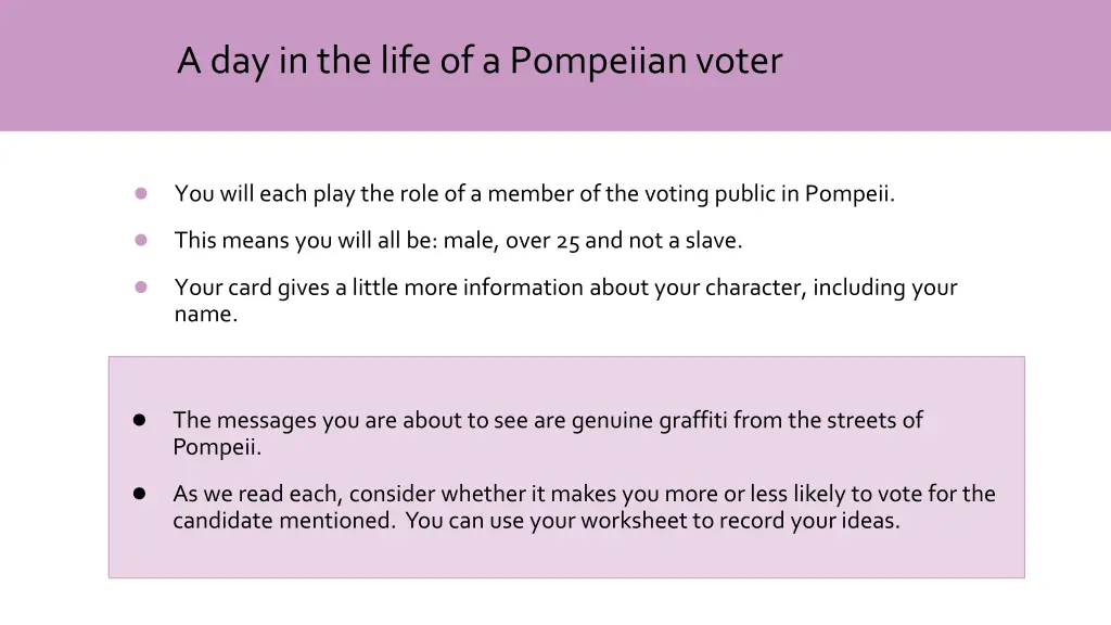 a day in the life of a pompeiian voter