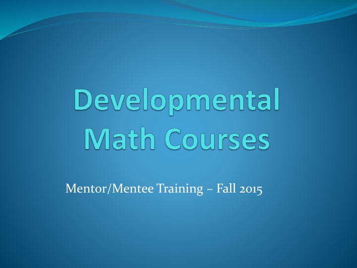 mentor mentee training fall 2015