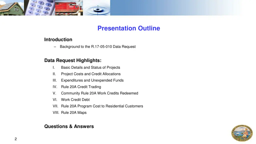 presentation outline