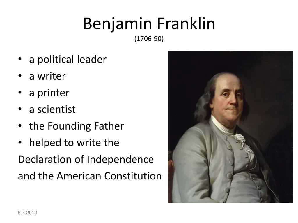 benjamin franklin 1706 90