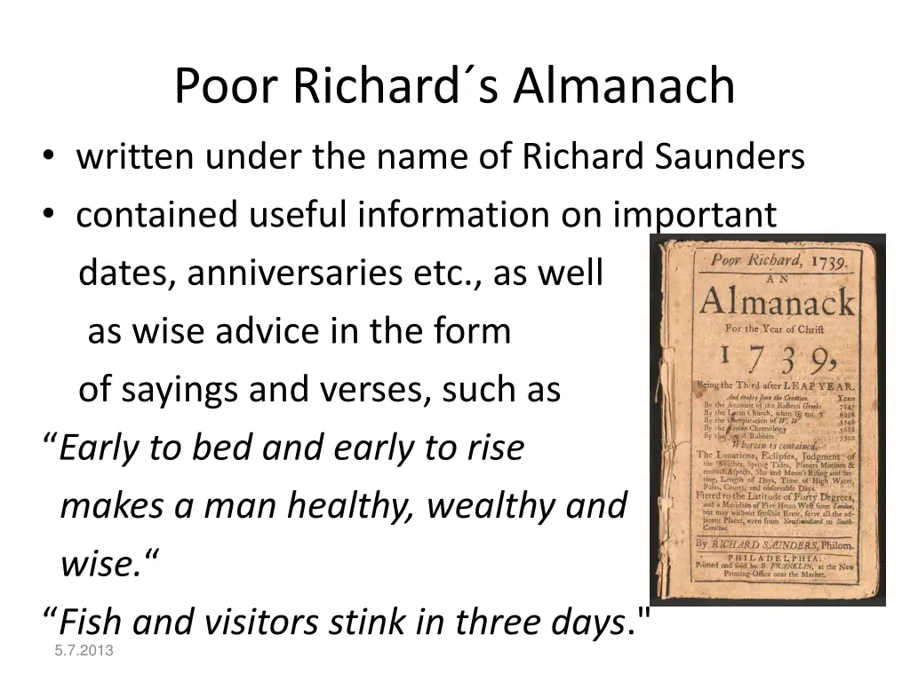 poor richard s almanach written under the name