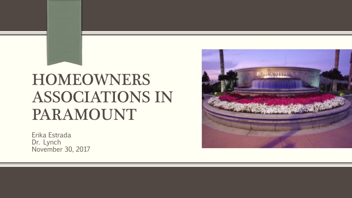 homeowners associations in paramount