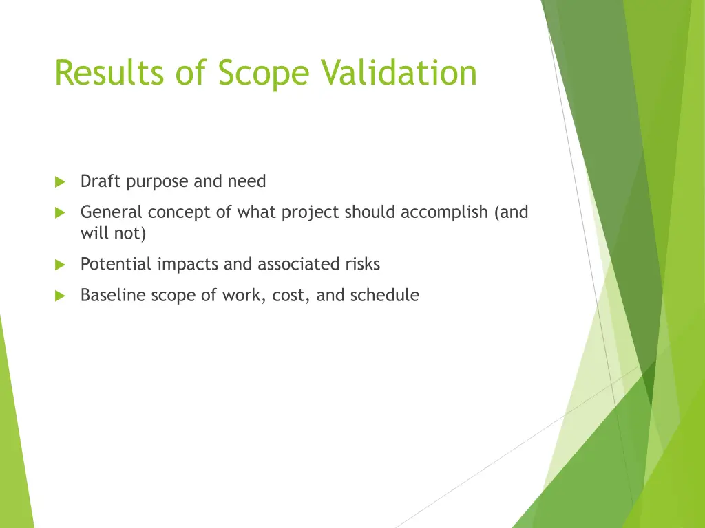 results of scope validation