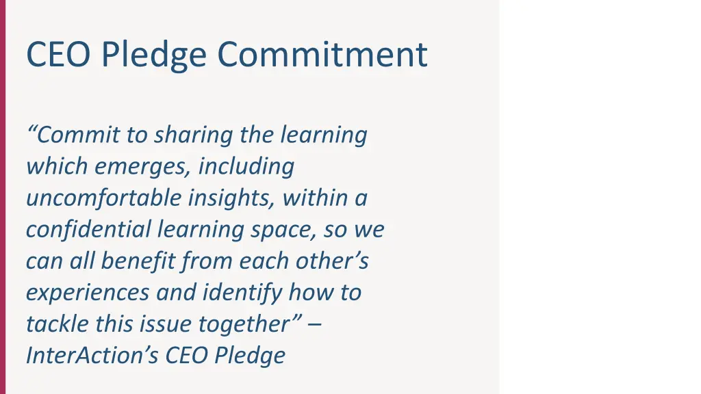 ceo pledge commitment