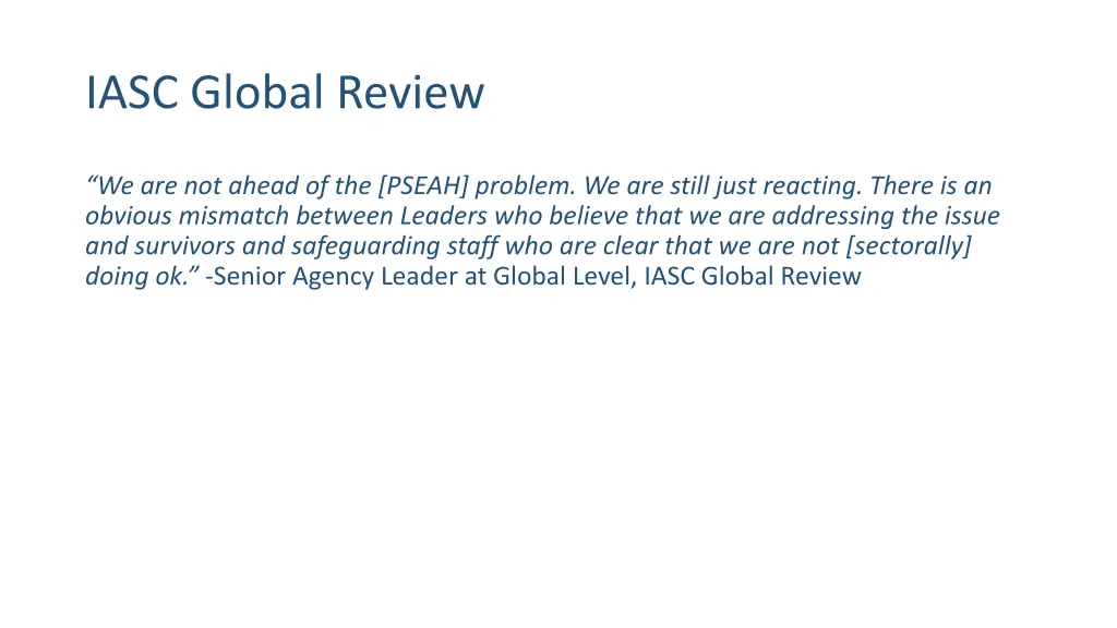 iasc global review