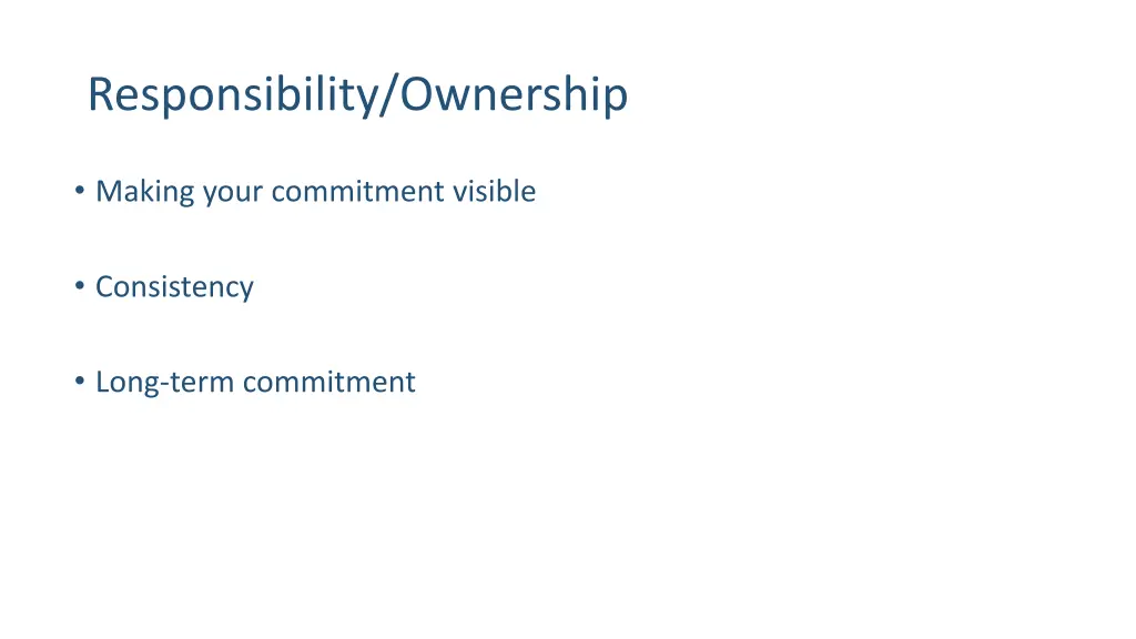 responsibility ownership