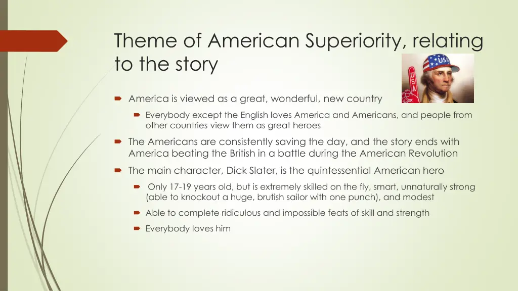 theme of american superiority relating