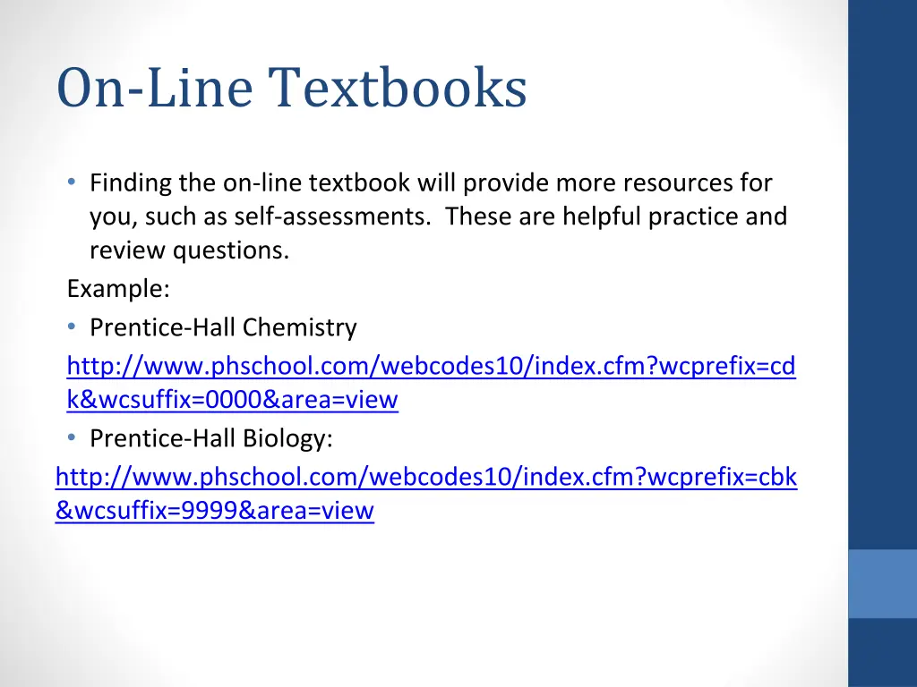 on line textbooks