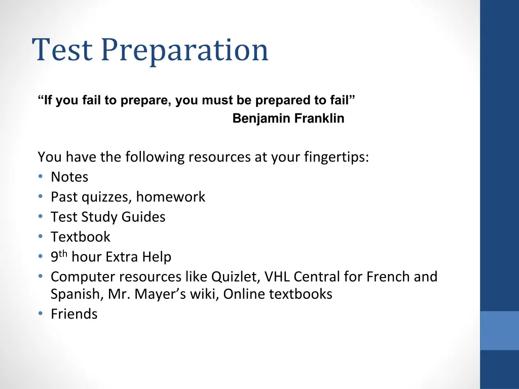 test preparation