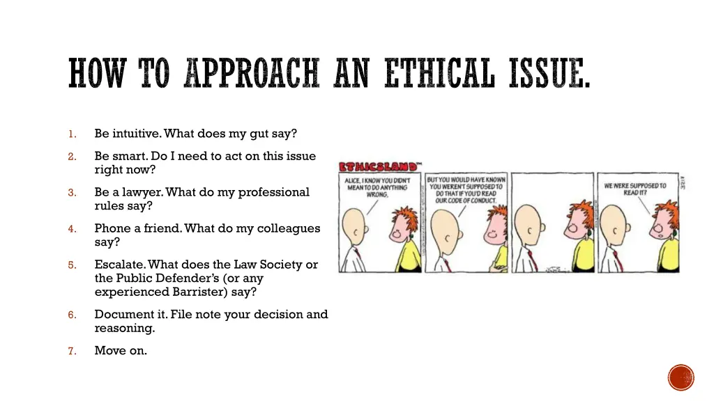 how to approach an ethical issue