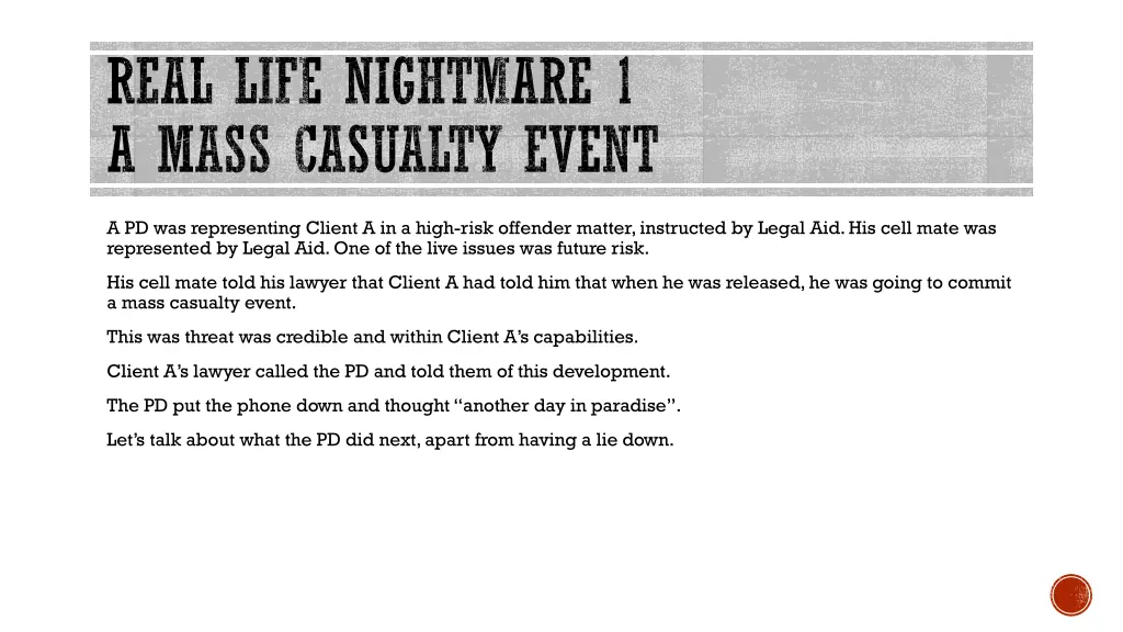 real life nightmare 1 a mass casualty event