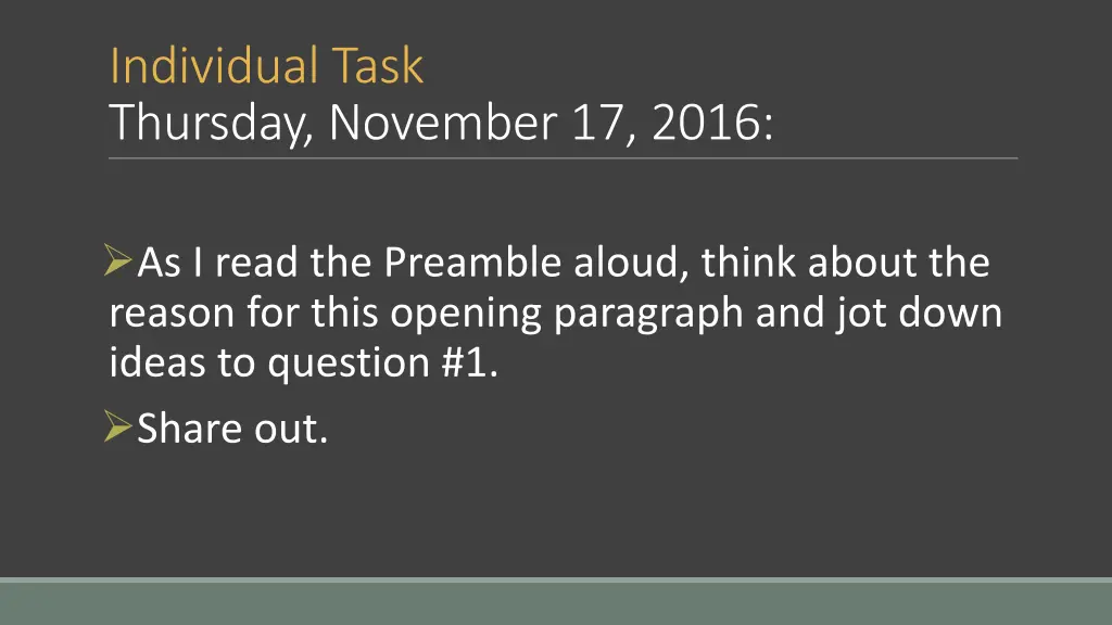 individual task thursday november 17 2016