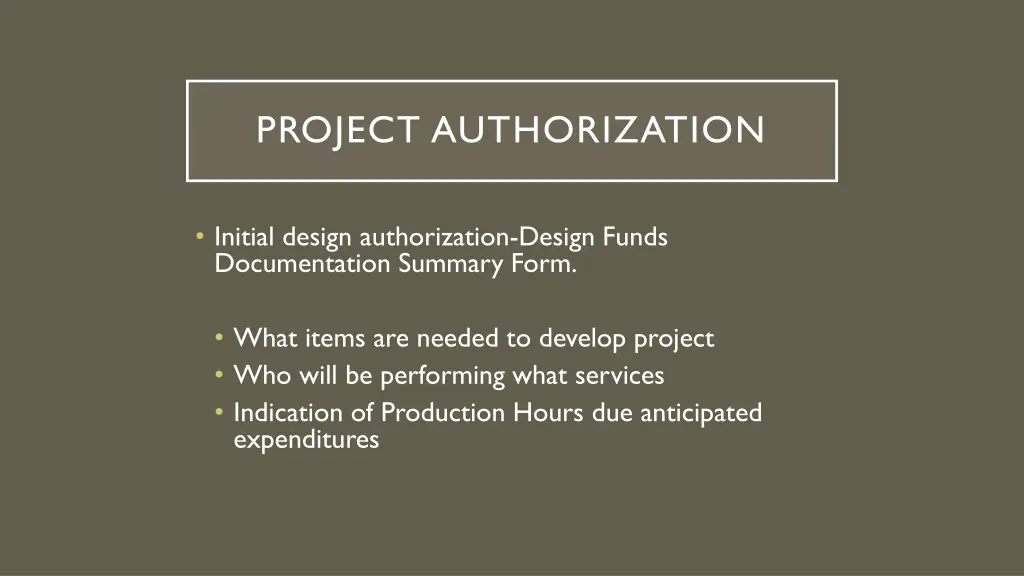 project authorization