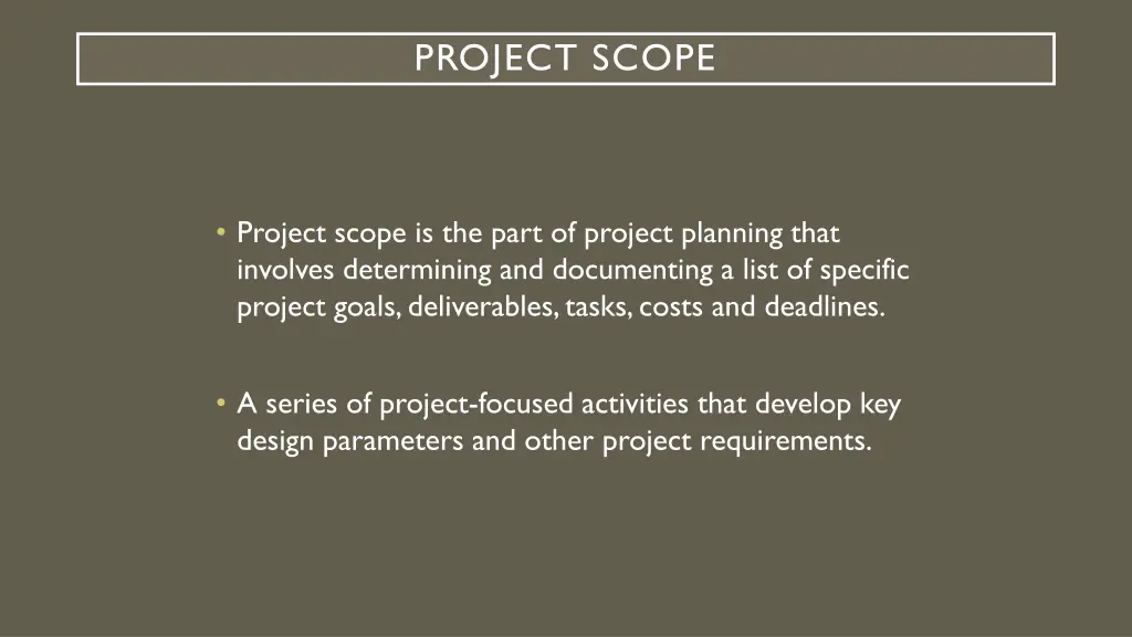 project scope