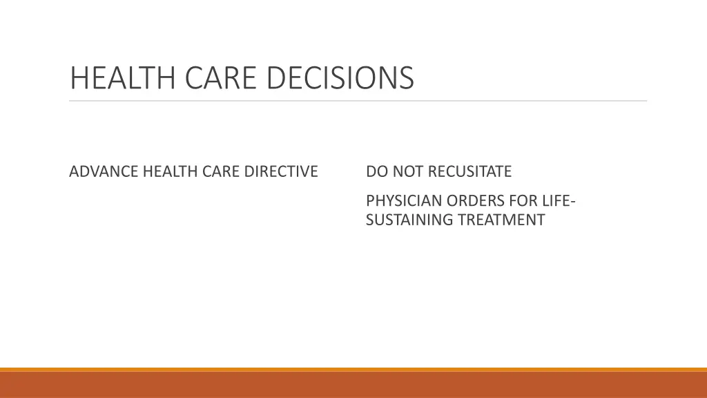 health care decisions