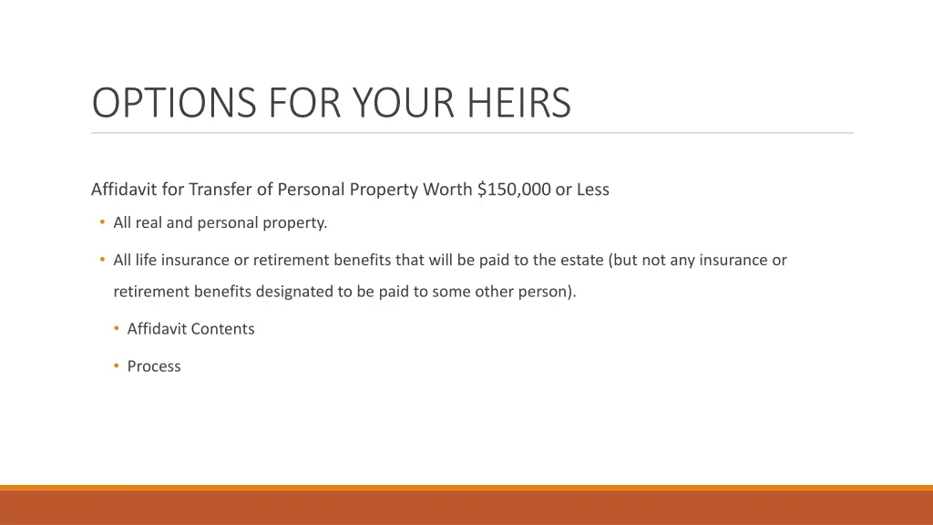 options for your heirs