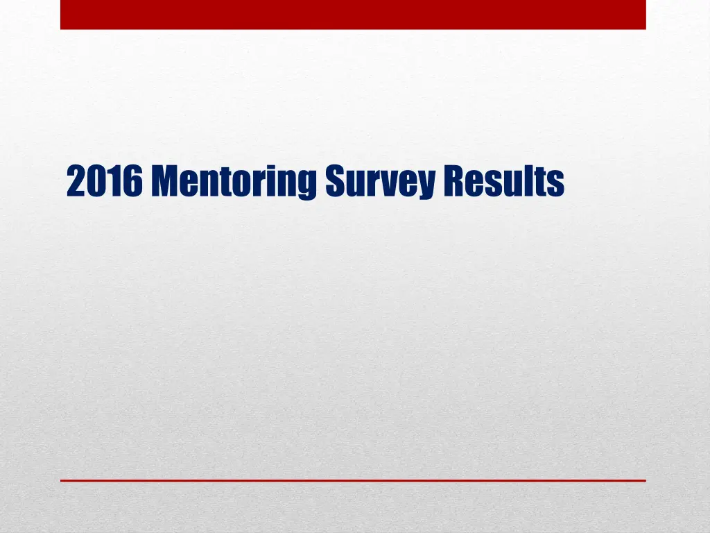 2016 mentoring survey results