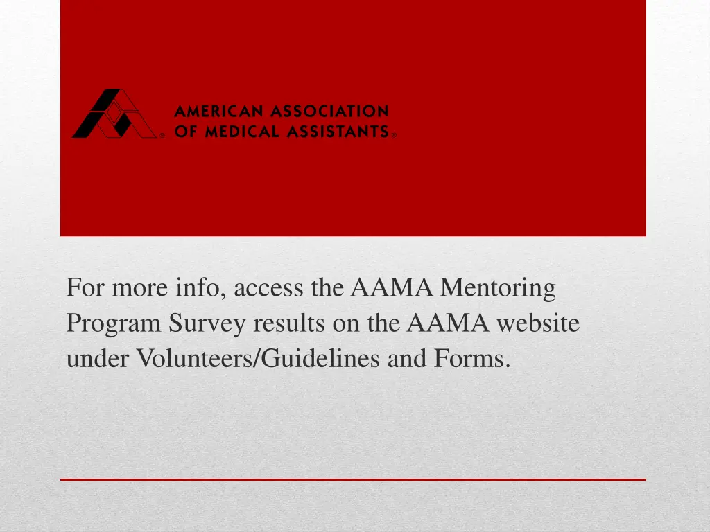 for more info access the aama mentoring program