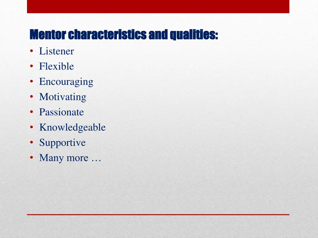 mentor mentor characteristics