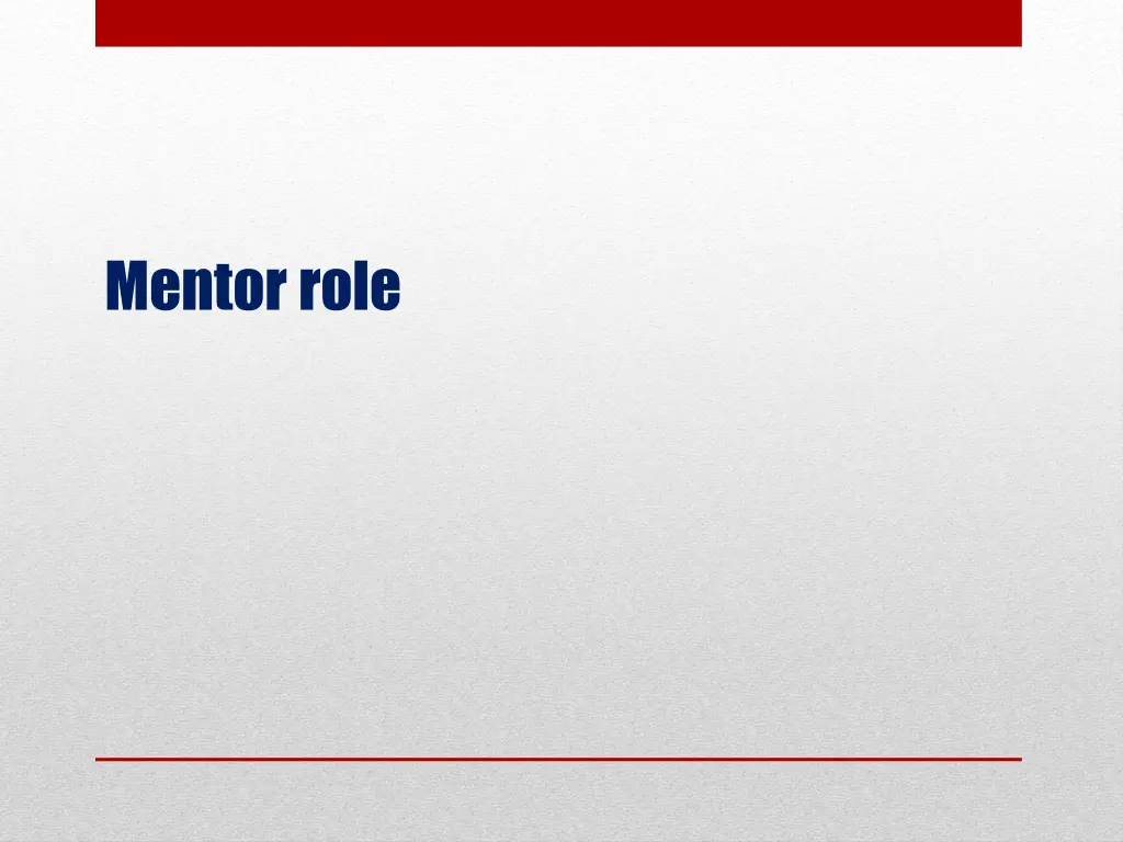 mentor role