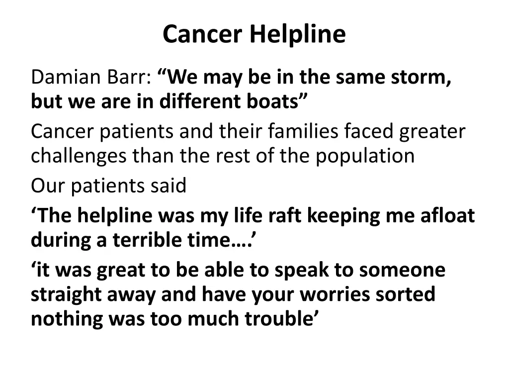 cancer helpline