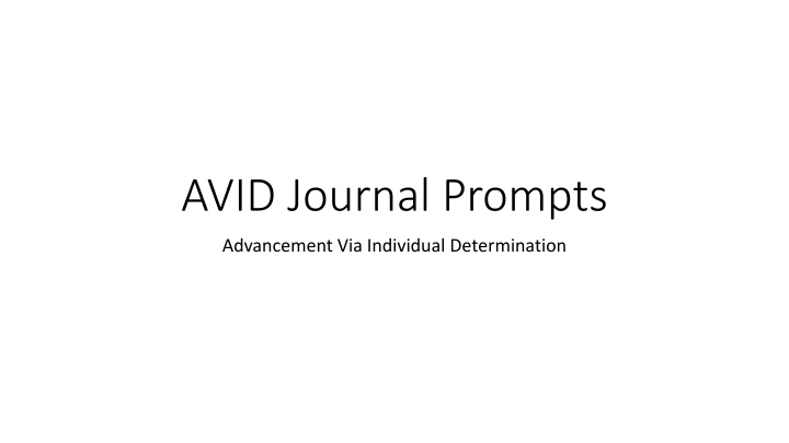 avid journal prompts