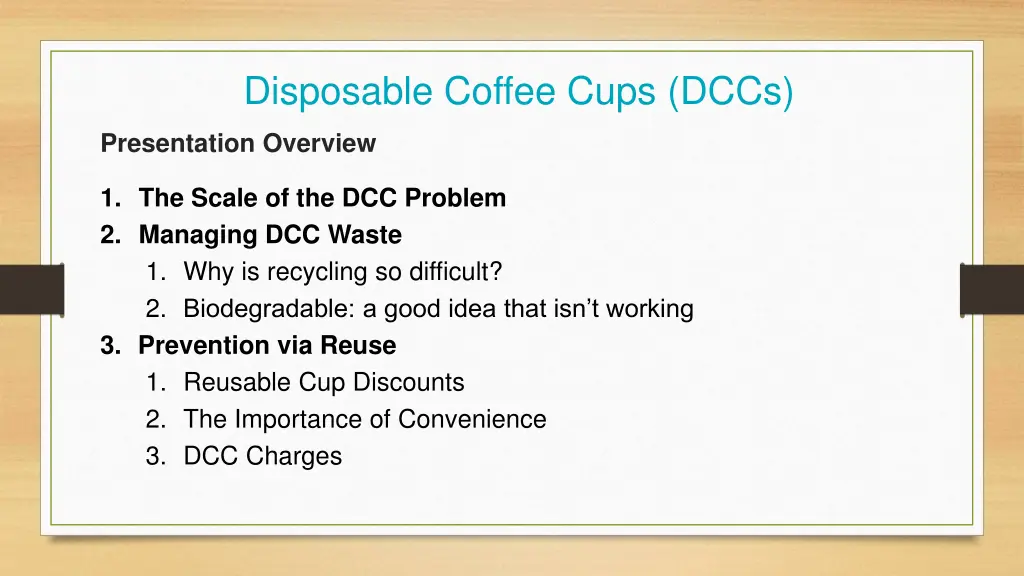 disposable coffee cups dccs