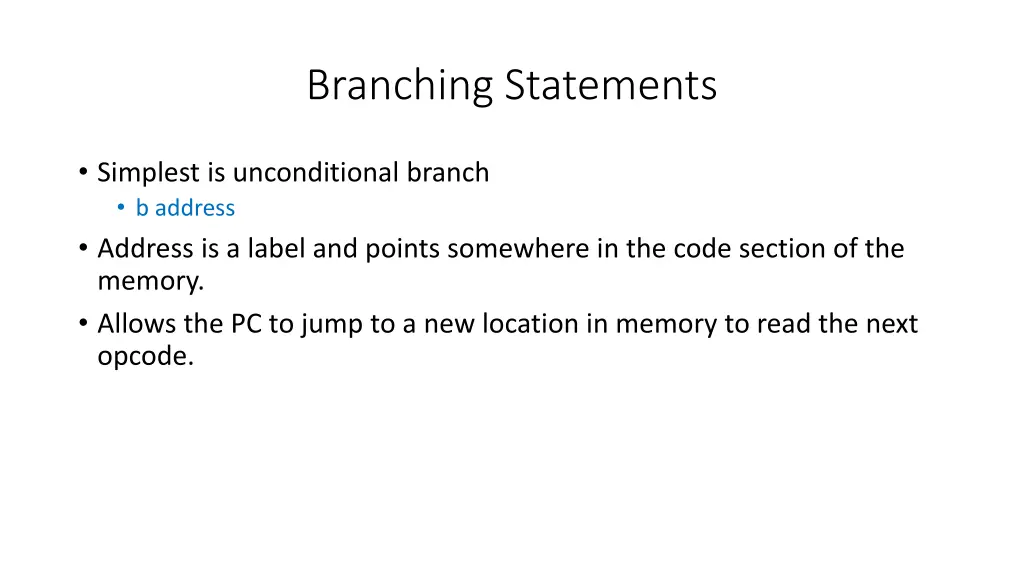 branching statements