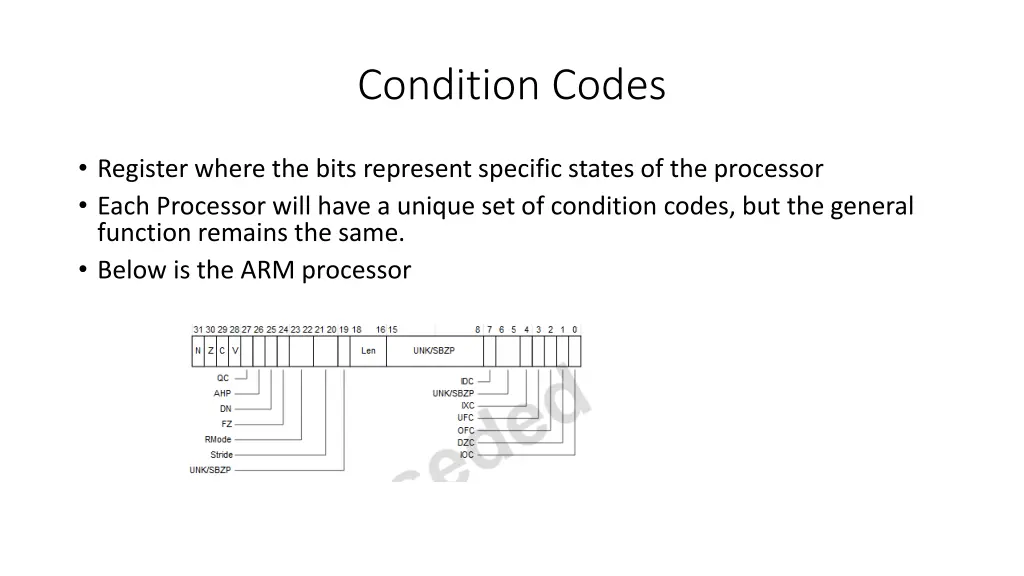 condition codes