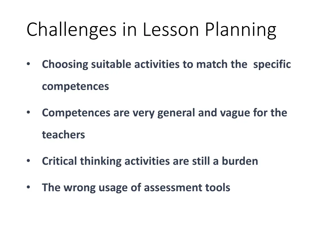 challenges in lesson planning 1