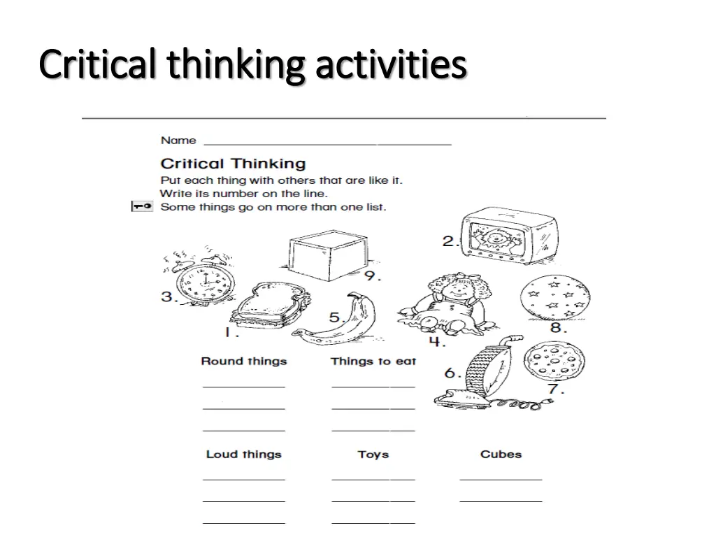 critical thinking activities critical thinking