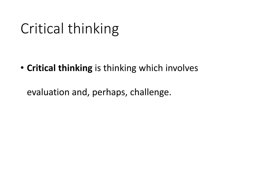 critical thinking