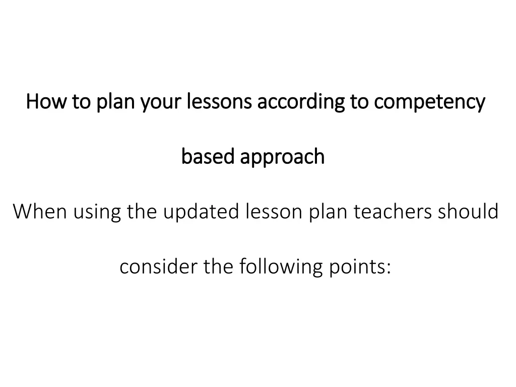 how to plan your lessons according to competency