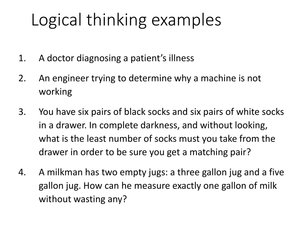 logical thinking examples