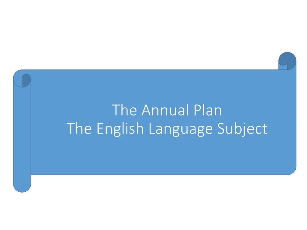 the annual plan the english language subject