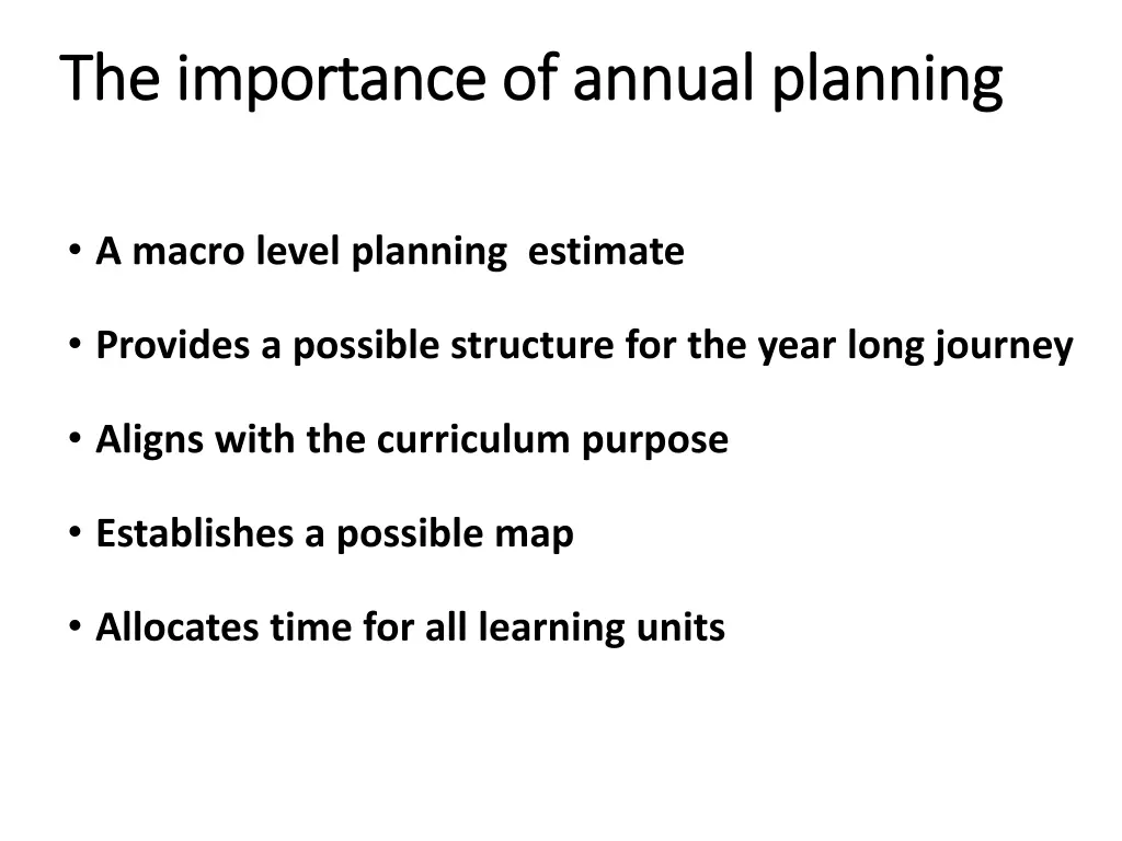 the importance of annual planning the importance