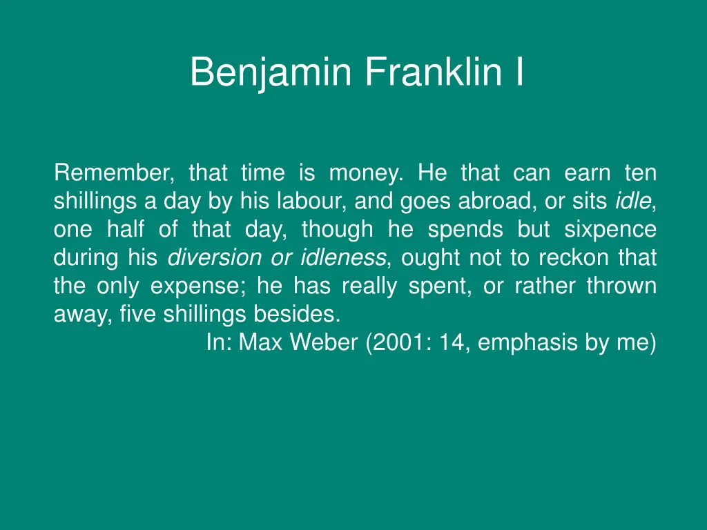 benjamin franklin i