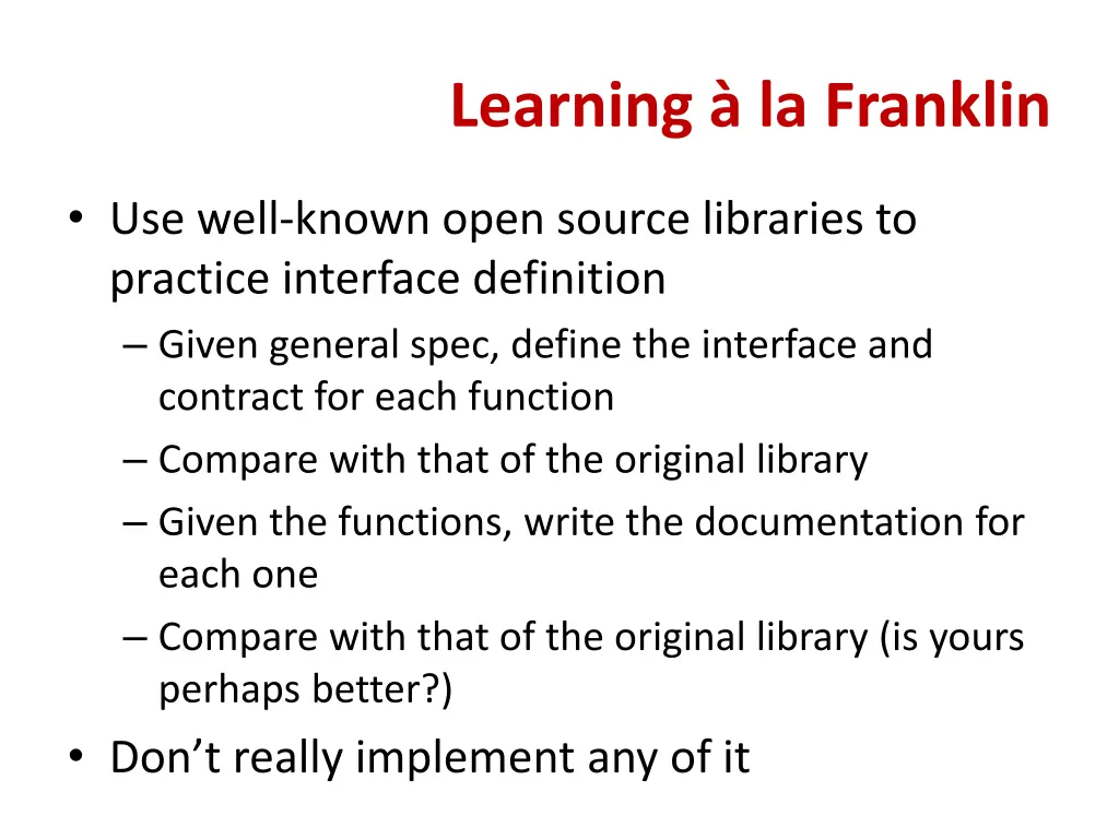 learning la franklin