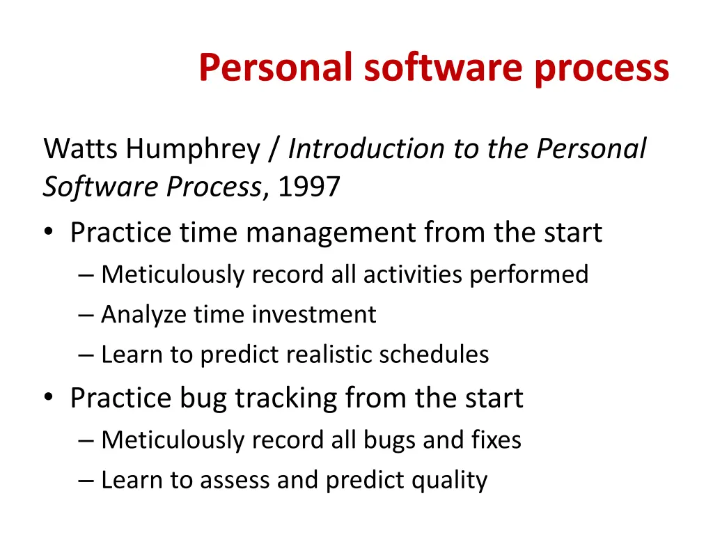 personal software process