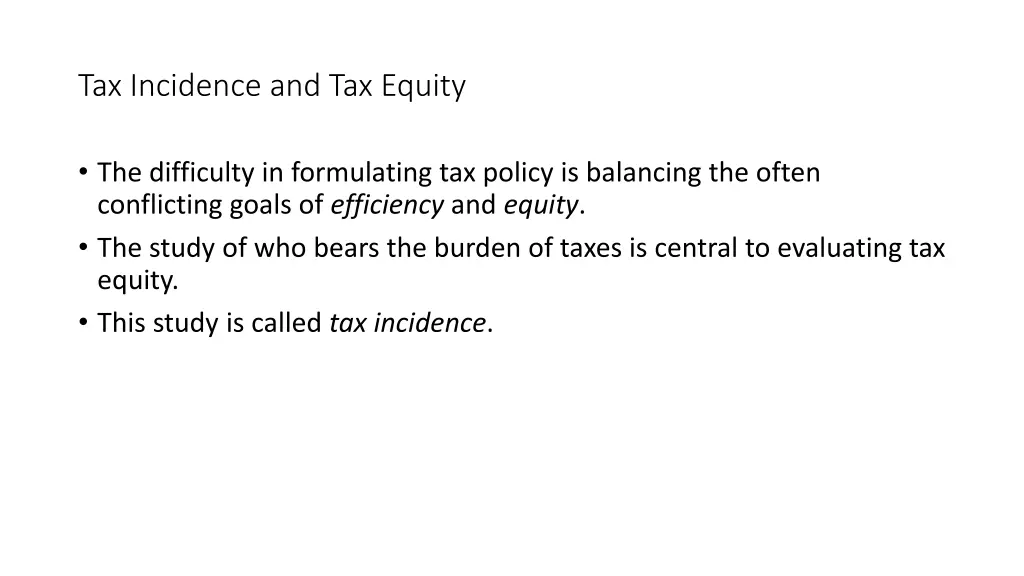 tax incidence and tax equity