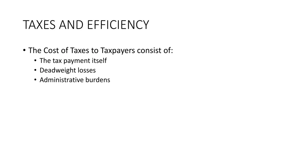 taxes and efficiency 2