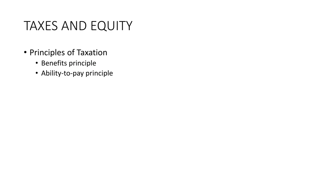 taxes and equity 1