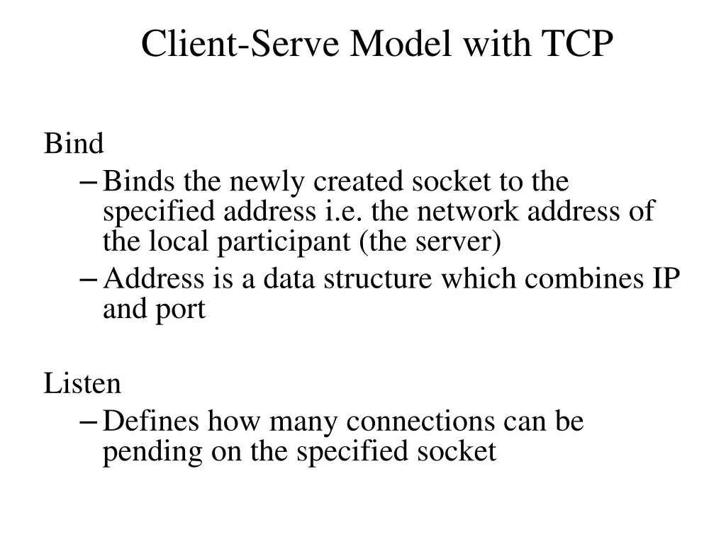 client serve model with tcp 1