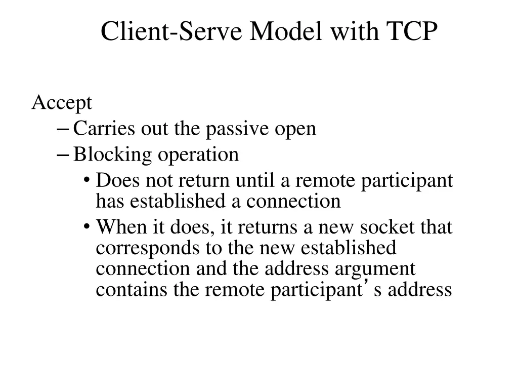 client serve model with tcp 2