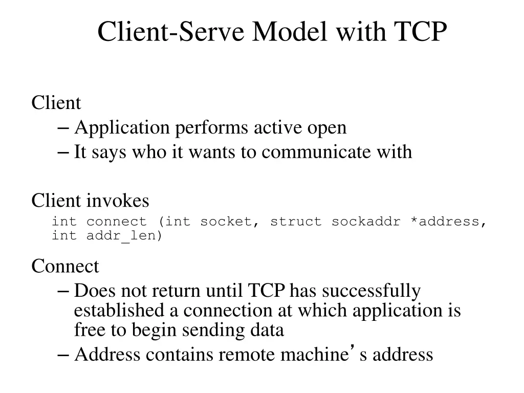 client serve model with tcp 3