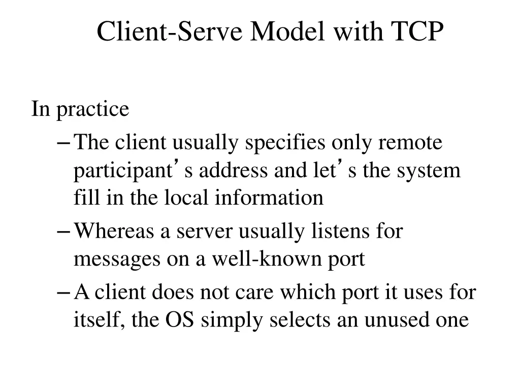 client serve model with tcp 4