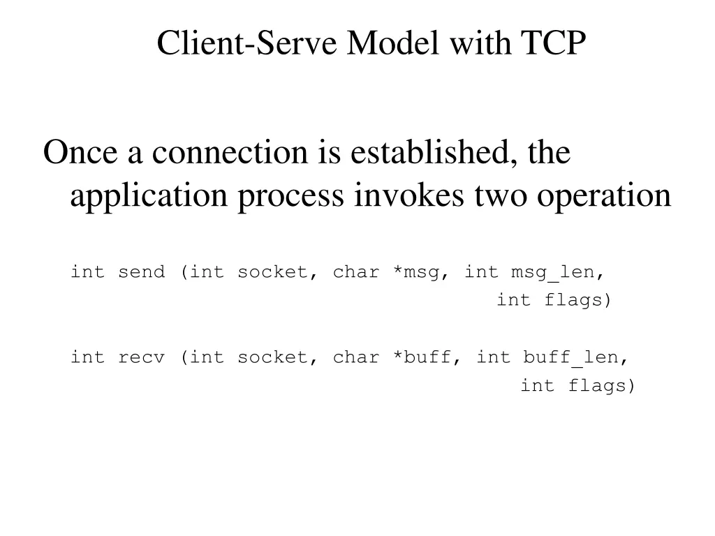 client serve model with tcp 5