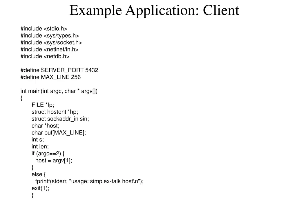 example application client